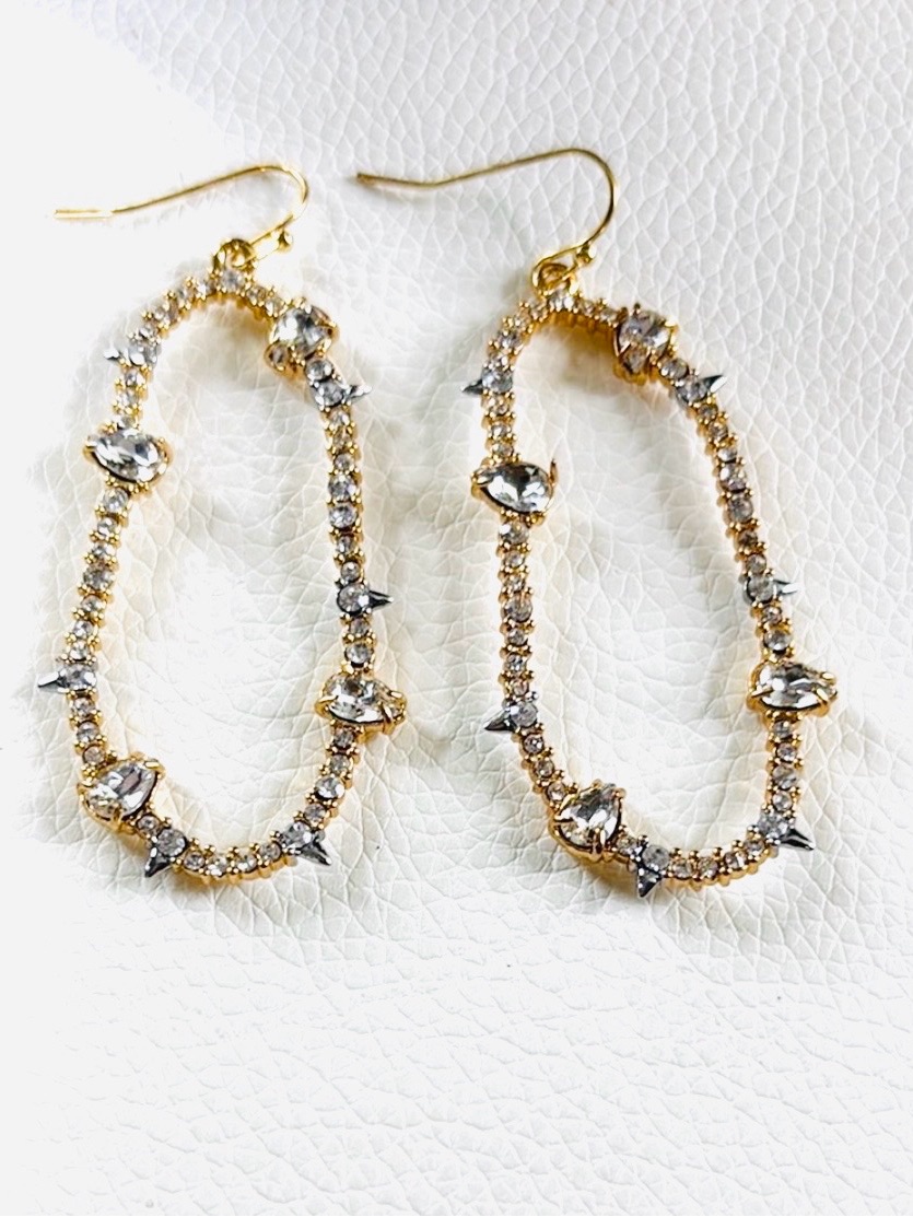 New Alexis Bittar Archive Molten Crystal Encrusted Link Drop Earring Jn11